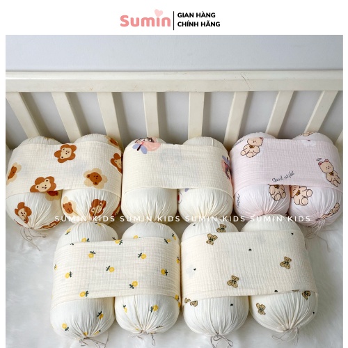 Gối chặn cho bé, gối chặn xô Muslin cao cấp Giúp Bé Ngủ Ngon