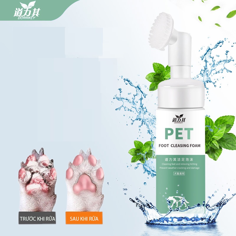 Xà bông làm sạch bàn chân cho thú cưng-tạo bọt rửa chân cho chó mèo 150ml CANDYPETS DCRC0