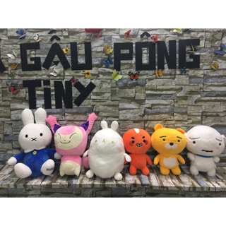 Set 6 gấu bông 25-35cm ( miffy,molang,ryan,chó tuyết,...)