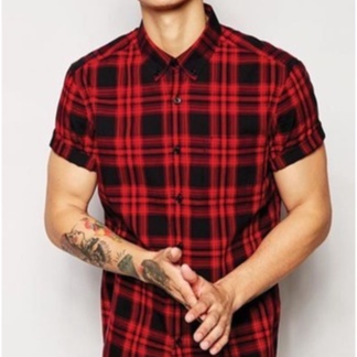 Áo sơ mi caro - flannel tay ngắn (cộc tay) secondhand (2hand)- [𝐅𝐑𝐄𝐄 𝐒𝐇𝐈𝐏] - vintage, cổ điển