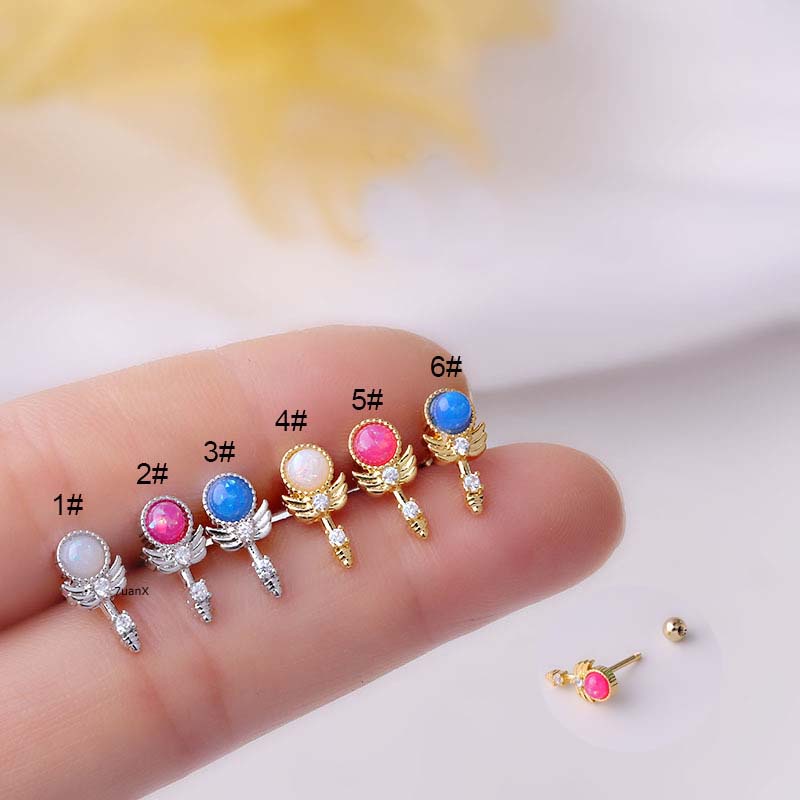 1 Khuyên Tai Hình Quả Tạ 20G
