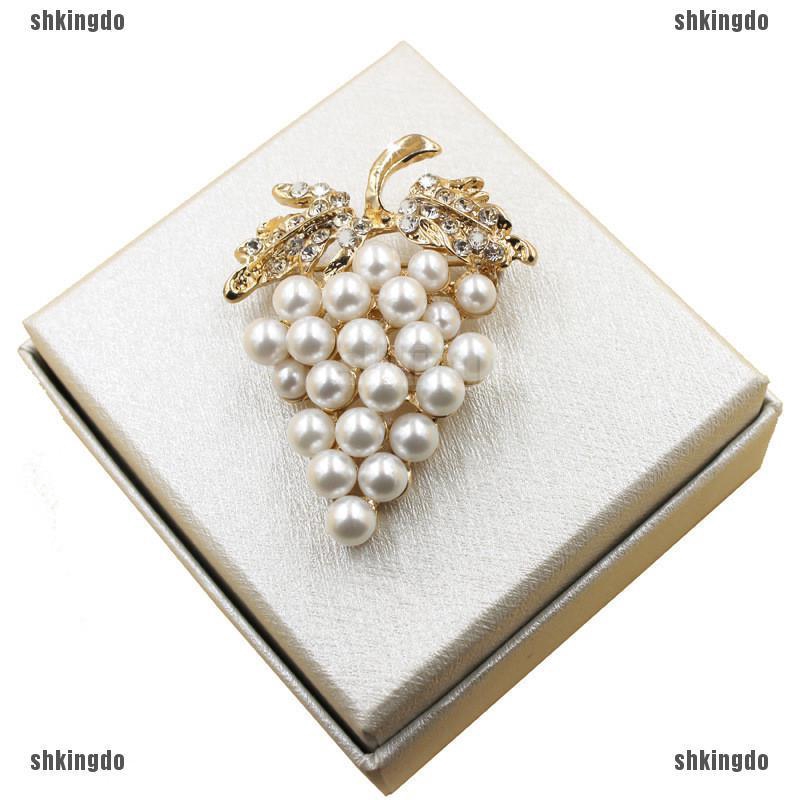 Ghim cài khăn choàng hình hoa đính ngọc trai xinh xắn