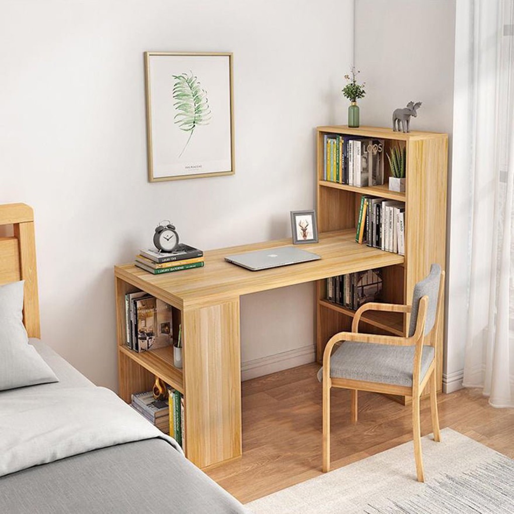 Bàn học liền kệ sách, bàn làm việc thiết kế giúp tối ưu không gian Yapi GHC-4608 Size 60cm