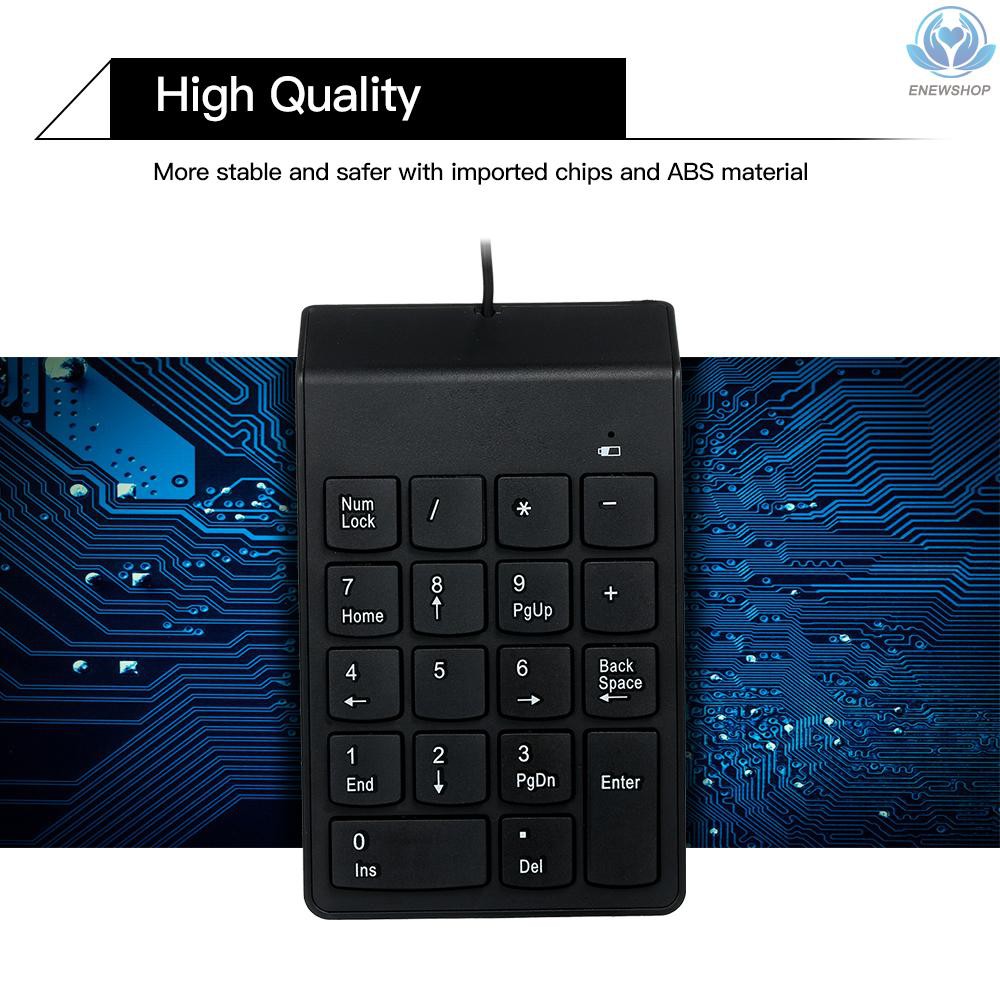 (hàng Mới Về) Bàn Phím Số Mini 18 Phím Chống Thấm Nước Có Dây Kết Nối Usb