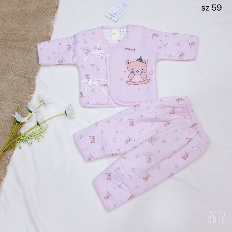 Bộ trần bông dày ấm cho bé sz 59(3-6M) from to