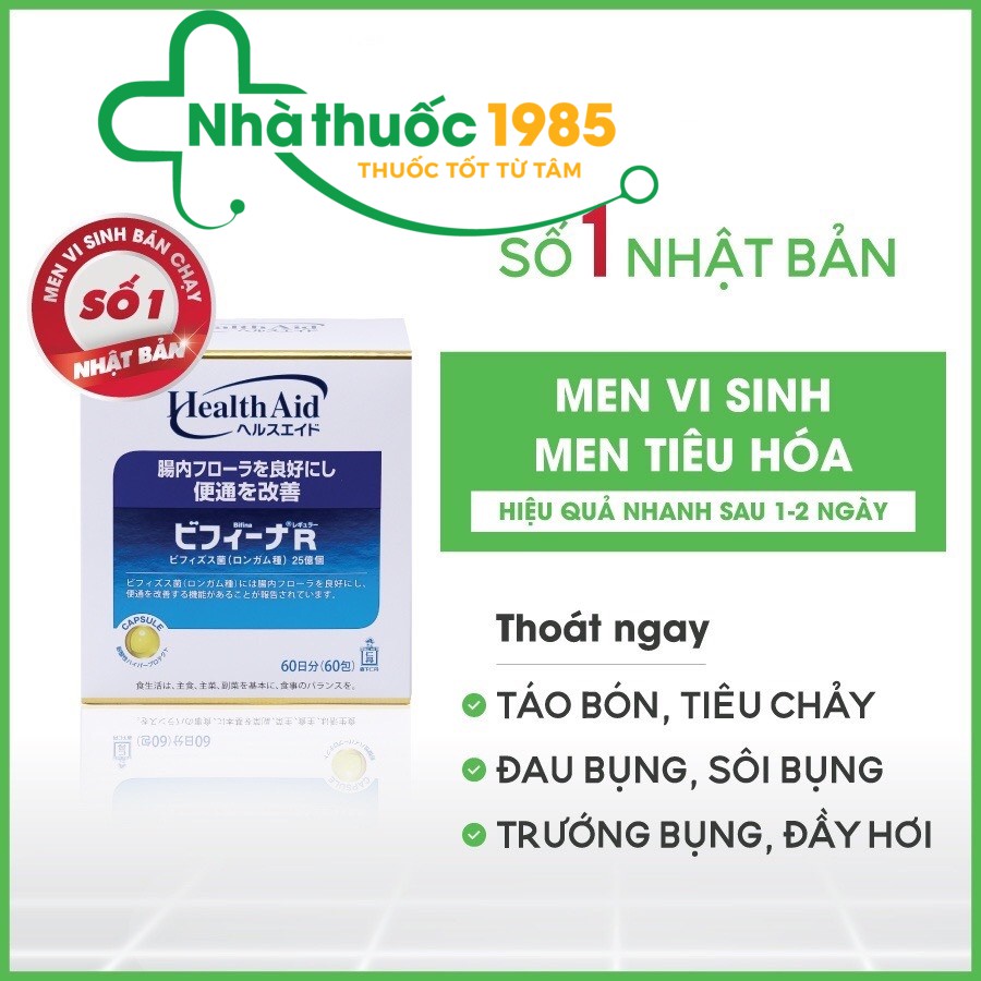 Men vi sinh sống BIFINA NHẬTf BẢN, loại R hỗ trợ tiêu hóa cho trẻ em, người lớn, bà bầu, táo bón, tiêu chảy