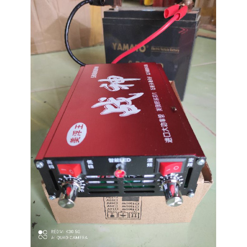 Máy kich biến áp điện tử 12 fet - băm xung 12v kèm kẹp bóp