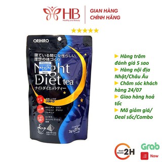 Trà giảm cân đêm Orihiro Night Diet Tea Nhật Bản gói 20 túi