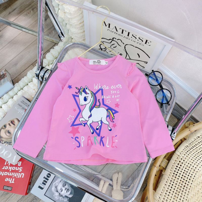 7-19kg Áo thu cổ tròn ngựa pony cho bé gái HÀNG CỰC ĐẸP