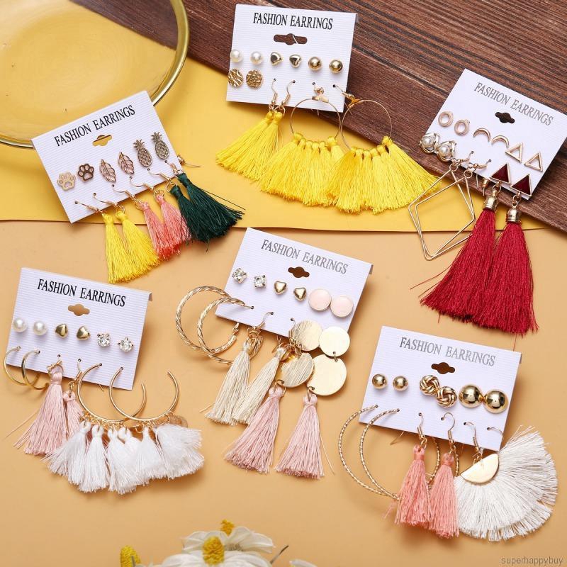 Khuyên tai núm tua phong cách Bohemian cho nữ