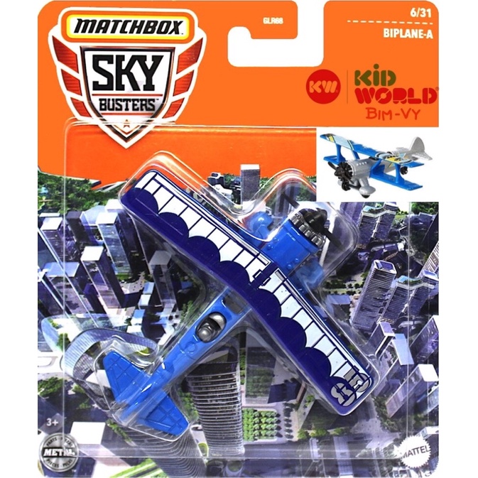 Máy bay mô hình Matchbox Sky Busters Series Biplane-A GWK45.