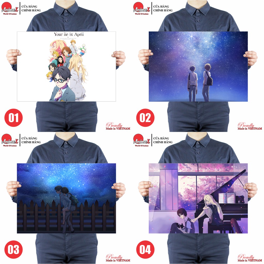 Tấm Poster Áp Phích A3 Anime Your Lie In April - Lời Nói Dối Tháng Tư - Shigatsu Wa Kimi No Uso By AnimeX