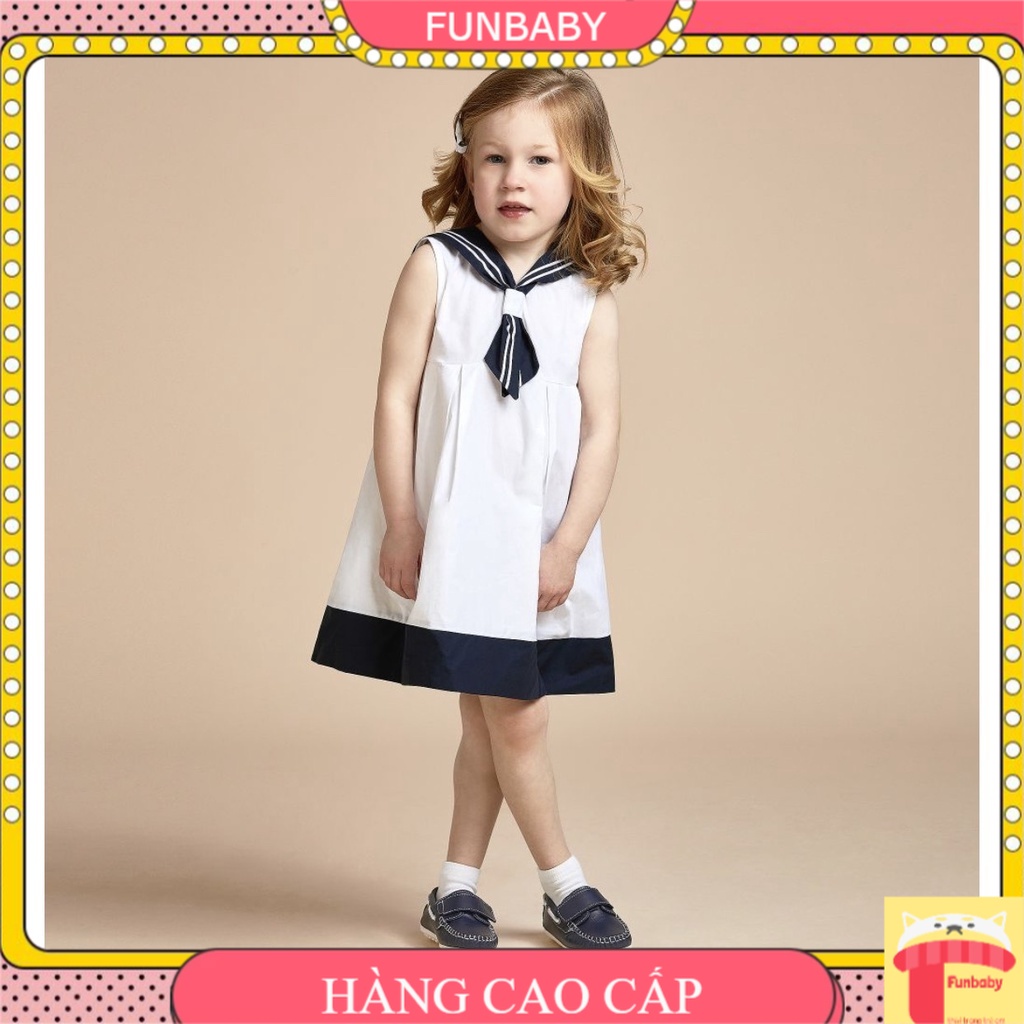 Váy cho bé gái 3-12 tuổi sát nách Jam & Jenny, Đầm thủy thủ trẻ em chất cotton poplin siêu xịn sò thoáng mát