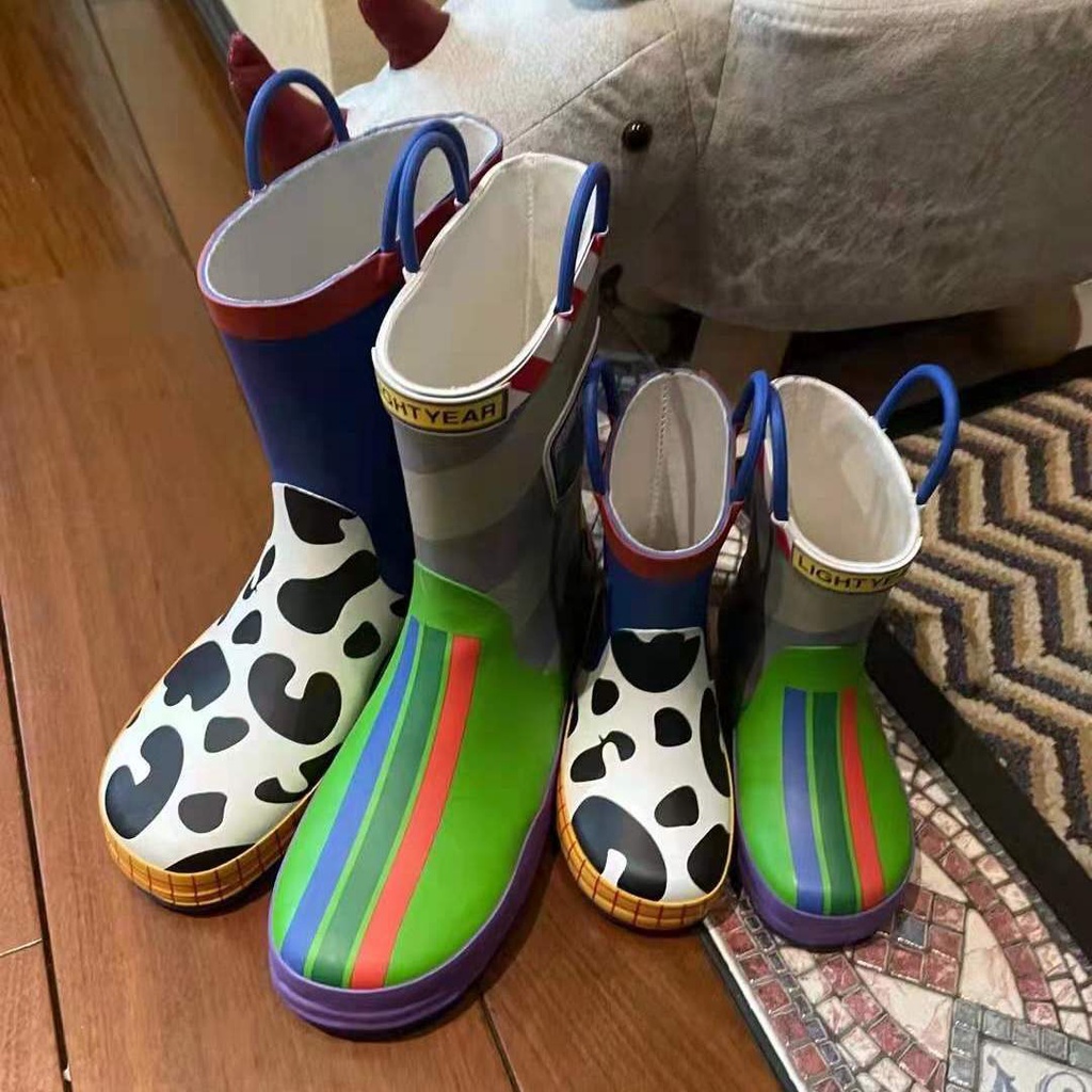 Giày Bốt Đi Mưa Chống Trượt Không Thấm Nước In Hình Buzz Lightyear Cho Bé Gái