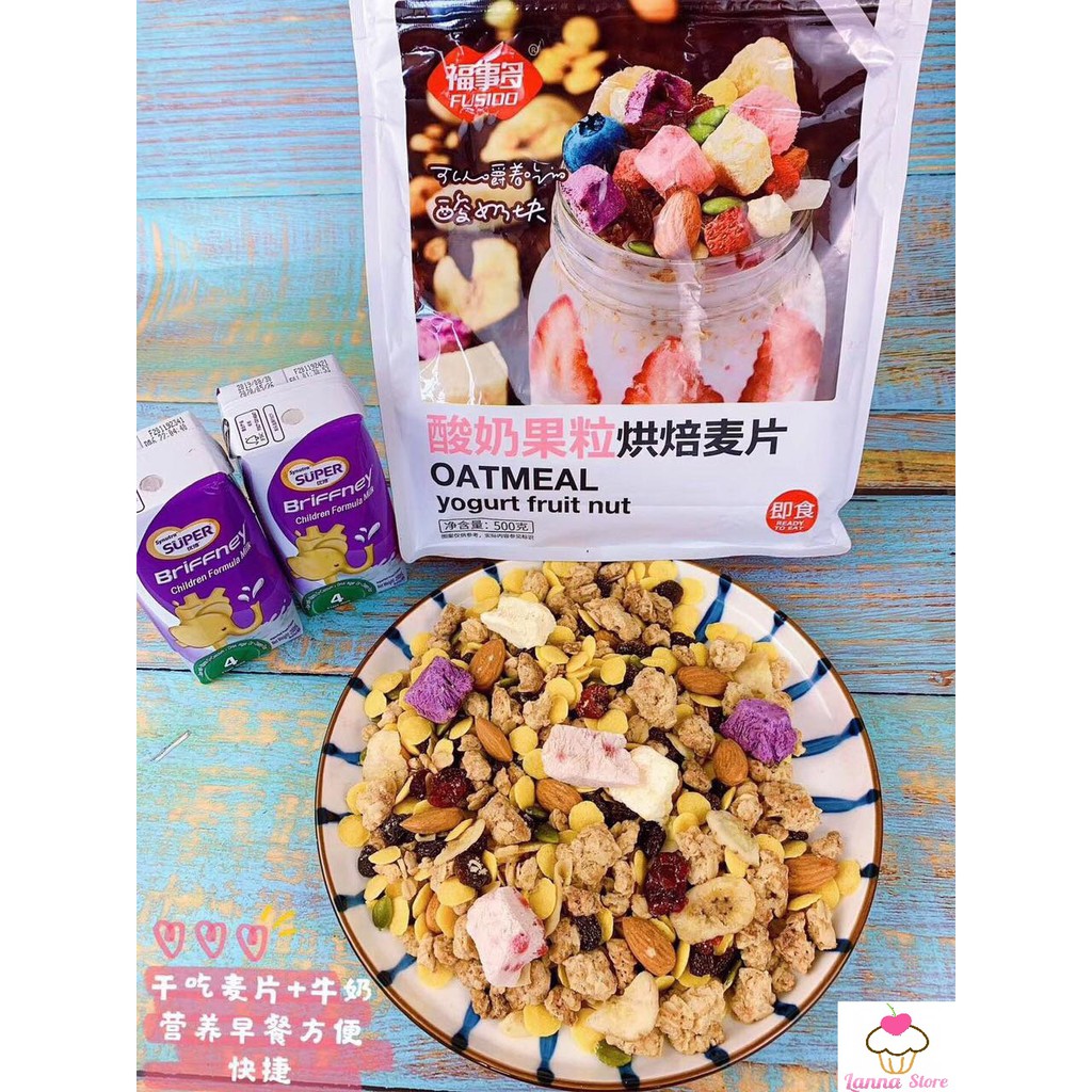 Ngũ cốc sữa chua mix hạt, hoa quả YOGURT FRUIT OATMEAL đủ loại ngon tuyệt