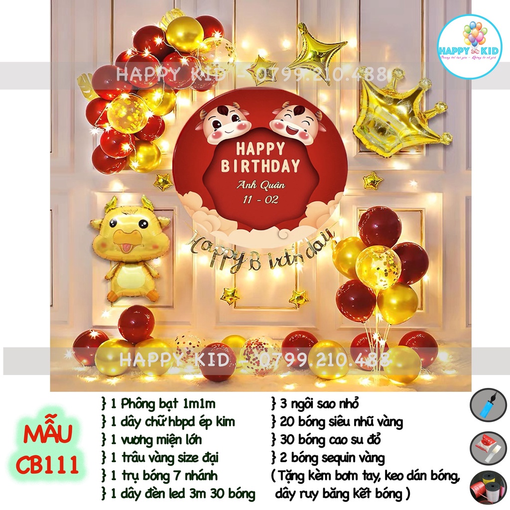 Backdrop phông bạt sinh nhật thôi nôi cho bé thiết kế theo yêu cầu chất liệu bạt hiflex HAPPYKID BACKDROP