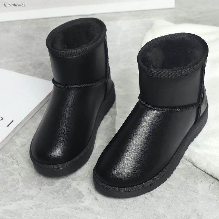 Không thấm nước và trơn trượt 2021 Giày đi tuyết mới của phụ nữ ủng ngắn đế bằng bông Hàn Quốc dày dặn ấm áp học sinh