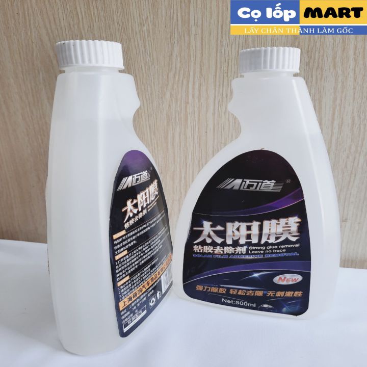 Dung dich tẩy keo phim cách nhiệt 500ml, dung dịch vệ sinh tẩy keo bám trên kính decal, chai xịt làm sạch keo hiệu quả