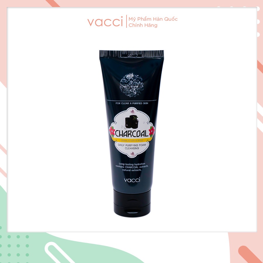Sữa Rửa Mặt Ngăn Ngừa Mụn Tinh Chất Than Tre Vacci 100/180ml