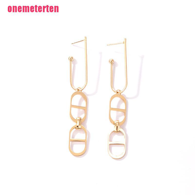 【TEN】Geometric Flowers Gold Dangle Earrings for Women Luxury Leaf Earrings Jewe