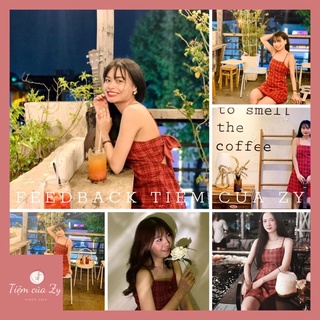 ĐẦM CARO ĐỎ VINTAGE 🌻 [Ảnh thật]