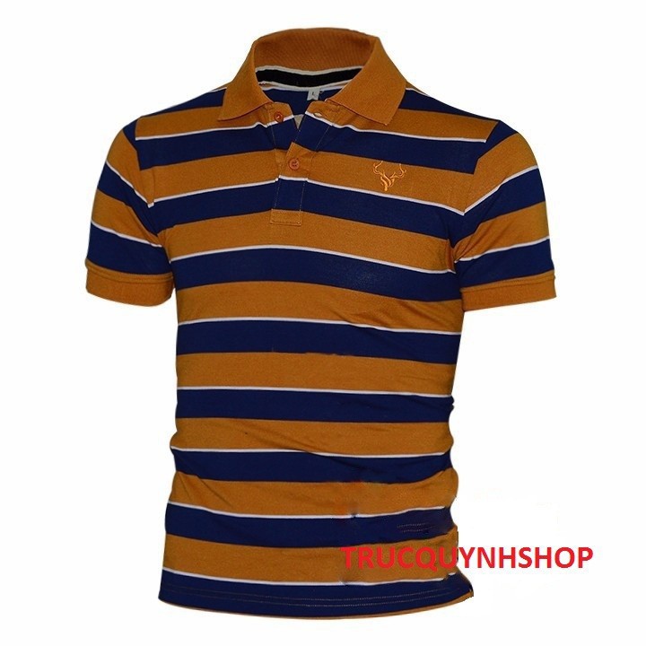 ÁO THUN NAM PHỐC SỌC THÊU LOGO CỰC ĐẸP THUN 100% COTTON CO DÃN 4 CHIỀU_SOCYES210