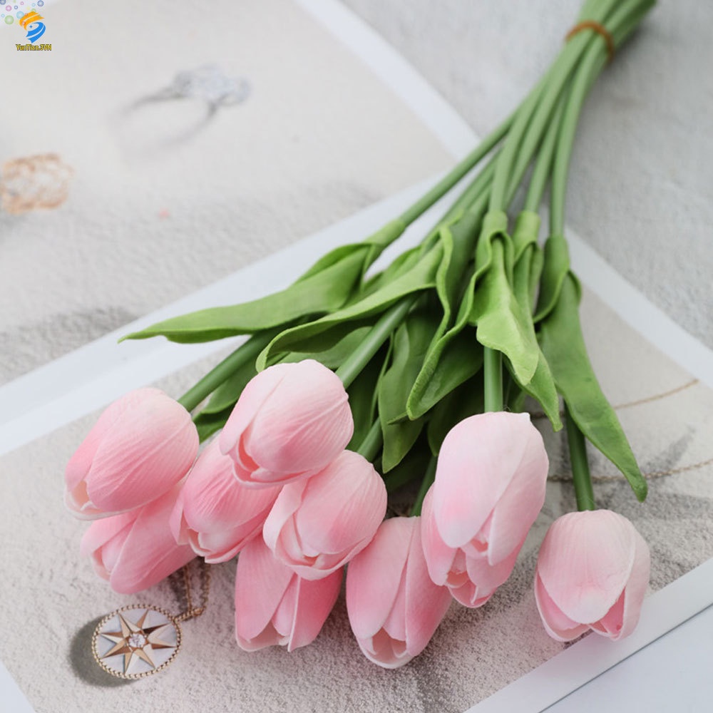 Chậu Hoa Tulip Giả Bằng Pu 3YUN Mini Trang Trí Phòng Khách / Tiệc Cưới