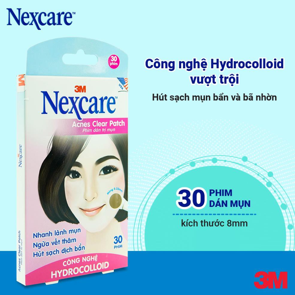 (HÀNG CHÍNH HÃNG) Miếng dán mụn 8mm Nexcare 3M TA030 30 miếng RẤT HIỆU QUẢ