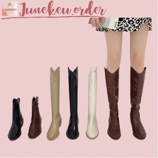  Giày Boot Đùi Nữ Bốt Cao Cổ Boots Ulzzang Mũi Nhọn Cổ Vát Đế 4CM 
