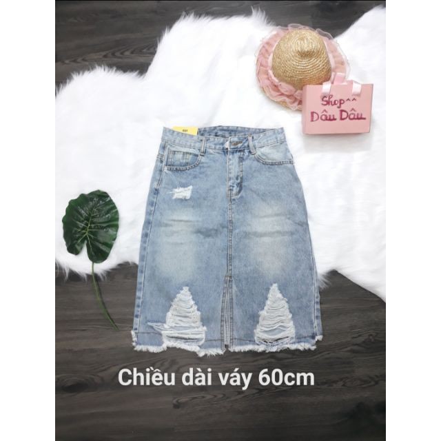  Freeship 99k Váy Jeans Dài Rách Lai ( K Kèm Nơ ) - HOT | BigBuy360 - bigbuy360.vn