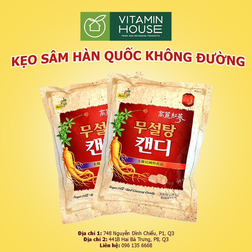 [VITAMIN HOUSE] Kẹo Sâm ăn kiêng HQ 500g (vàng)