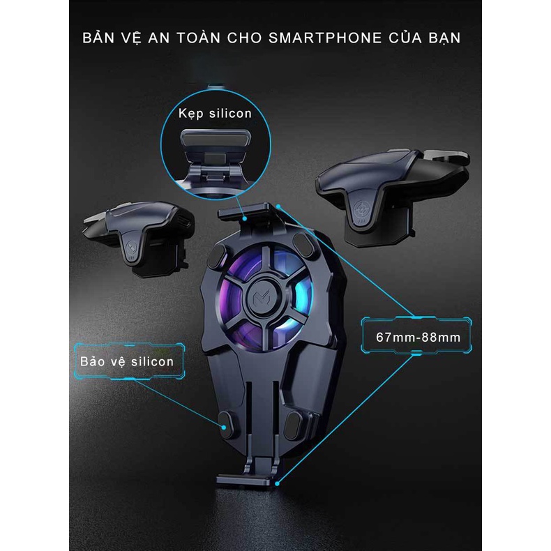 Nút bắn gaming kèm tản nhiệt MEMO AK03 LED RGB | Pin sạc trực tiếp | Công nghệ gió lốc xoáy chuyên chơi game điện thoại | BigBuy360 - bigbuy360.vn