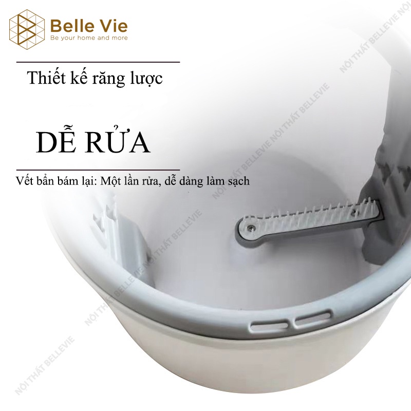 Chổi Lau Nhà BELLEVIE Cây Lau Nhà Tự Vắt Sạch Sẽ Gọn Gàng Tiện Lợi, TẶNG KÈM 1 BÔNG LAU Mã K08