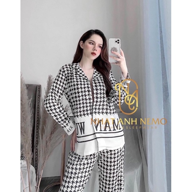 Bộ ngủ Pijama dài tay lụa latin | BigBuy360 - bigbuy360.vn