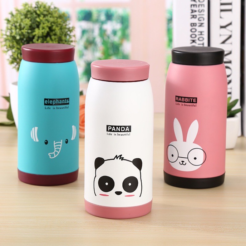 BÌNH GIỮ NHIỆT LÕI INOX 350ML HÌNH THÚ DỂ THƯƠNG