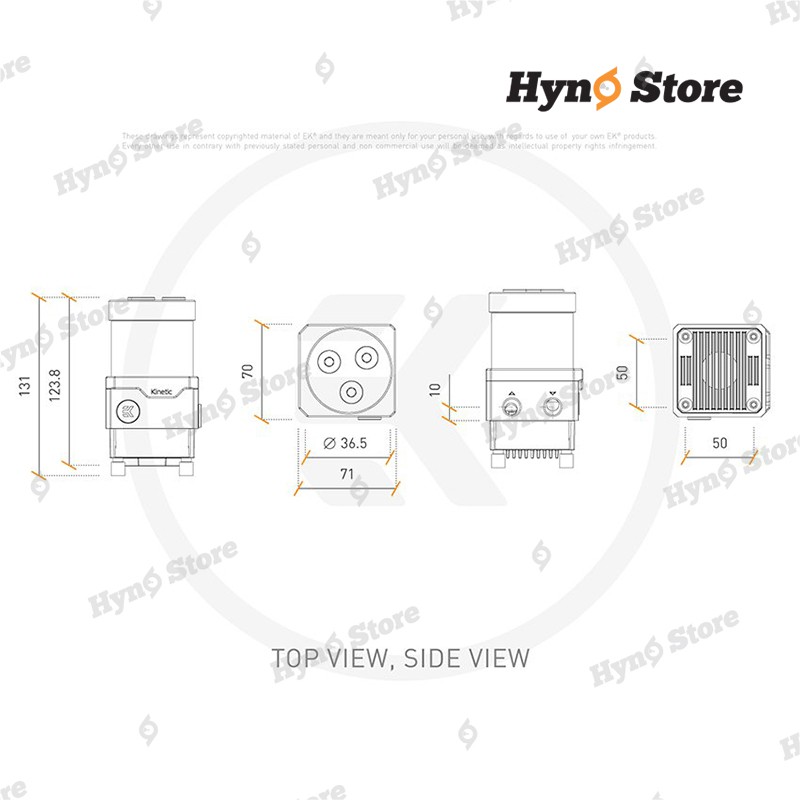 Bơm tản nhiệt nước DDC EK Kinetic cao cấp Tản nhiệt nước custom Hyno Store