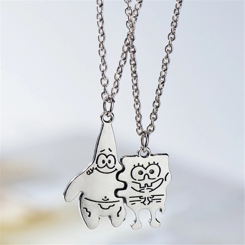 [Quà tặng ngày lễ tình nhân] 2 chiếc / Bộ nhân vật hoạt hình cặp đôi mặt dây chuyền Vòng cổ / Dây chuyền quyến rũ bằng thép không gỉ sang trọng