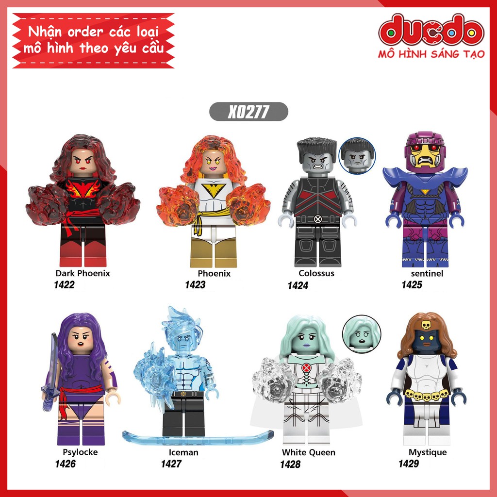 Minifigures các nhân vật trong Dark Phoenix X-men - Đồ chơi Lắp ghép Xếp hình Mô hình Mini XINH X0277