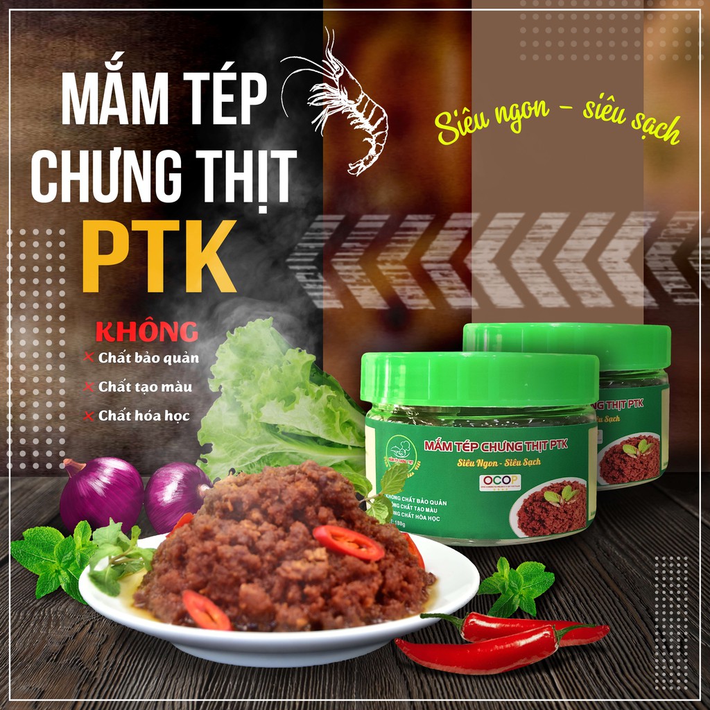 Mắm tép chưng thịt PTK 180gram ⭐nguyên liệu tươi ngon_ thịt heo đạt chứng nhận VIETGAP⭐