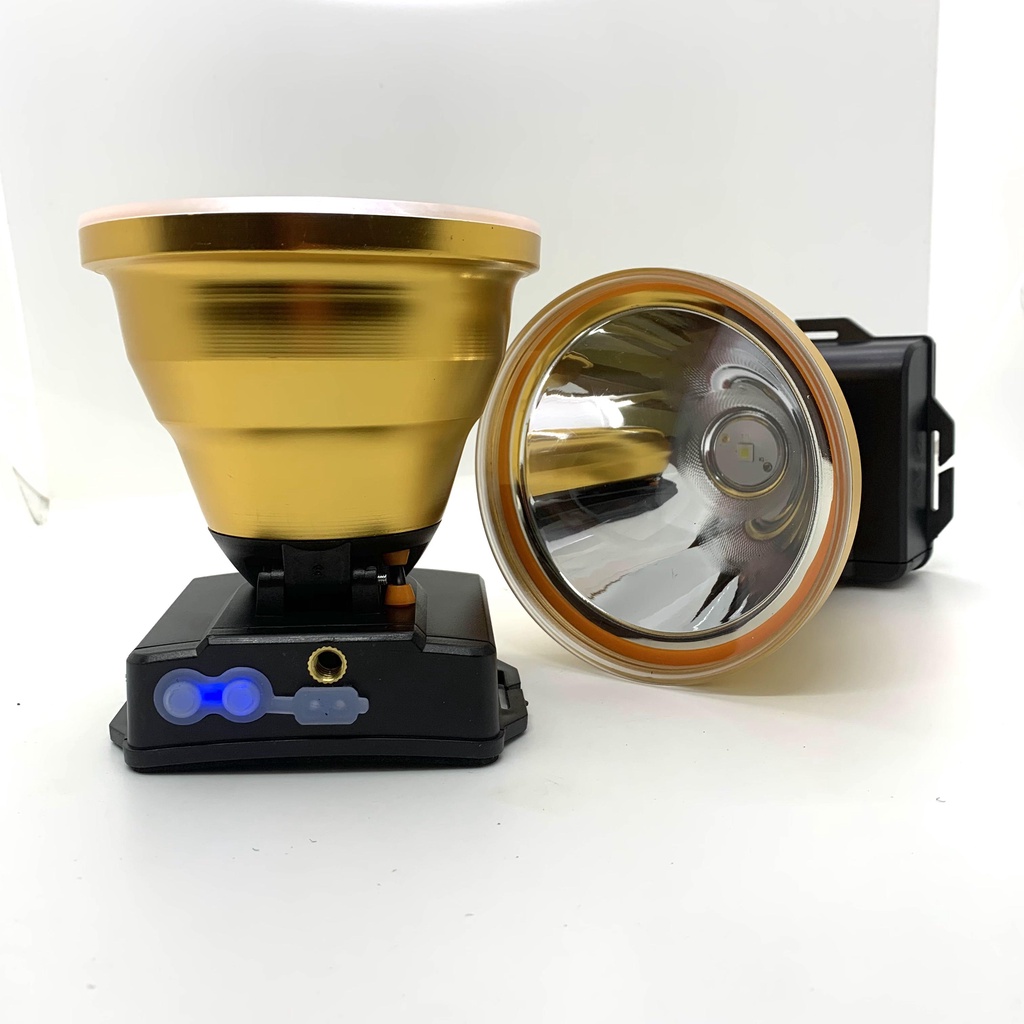 Đèn pin đội đầu siêu sáng, đèn đeo đầu Mango 5 Full sáng gom chiếu xa chóa lớn 10cm