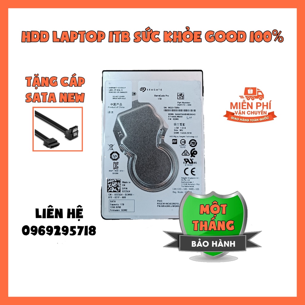 Ổ Cứng HDD 2.5 Laptop 500GB/1TB Sức Khỏe Good 100% - Ổ Cứng Lưu Trữ