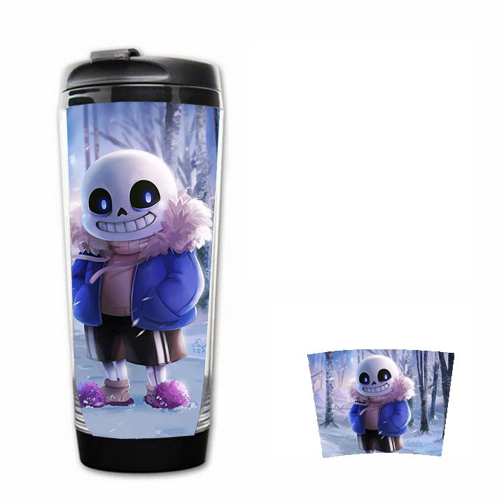 Bình nhựa đựng nước in hình SANS UNDERTALE anime chibi game xinh xắn độc đáo