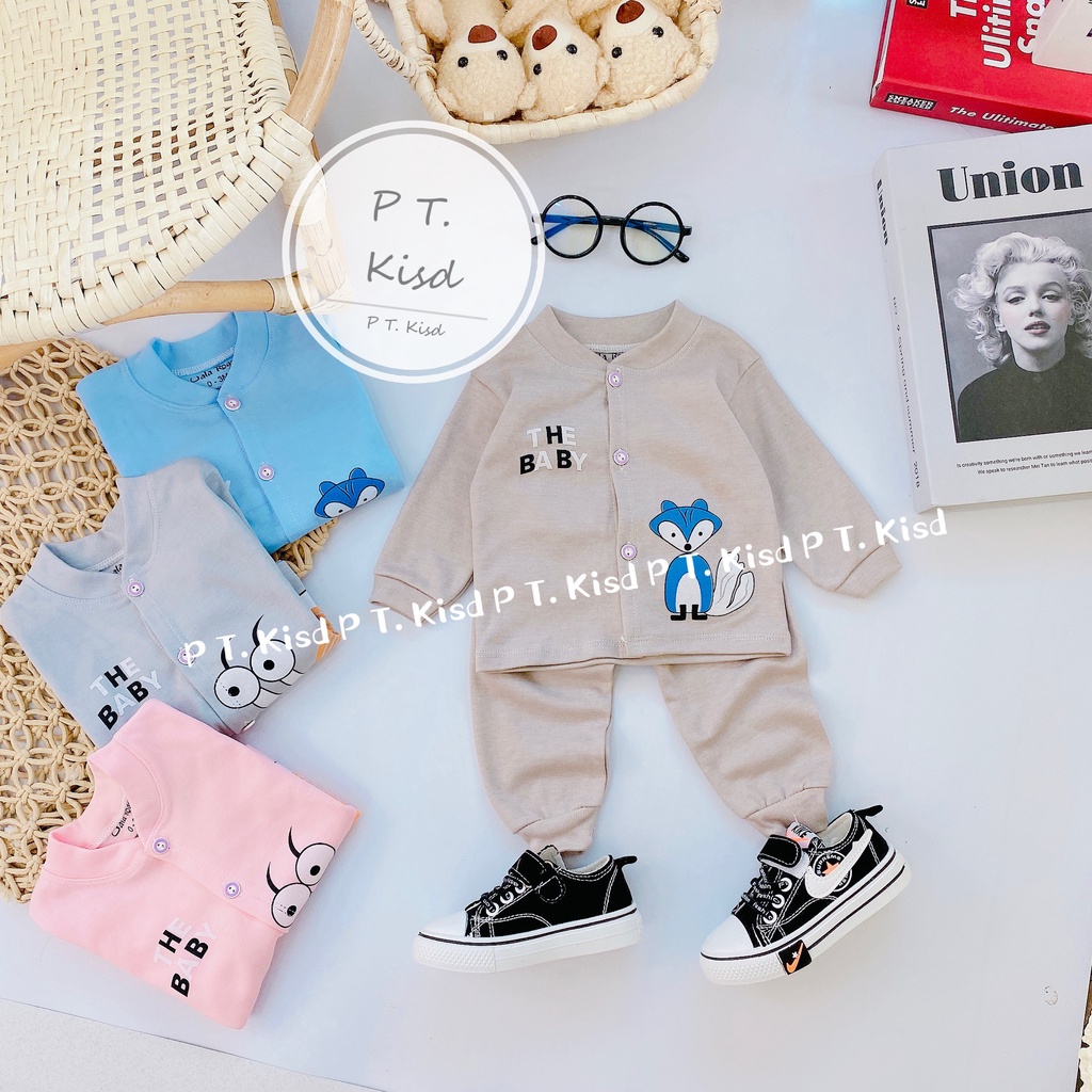 Combo 2 Bộ Quần Áo Nỉ Cotton Giữ Ấm Cho Bé Từ 3-8kg