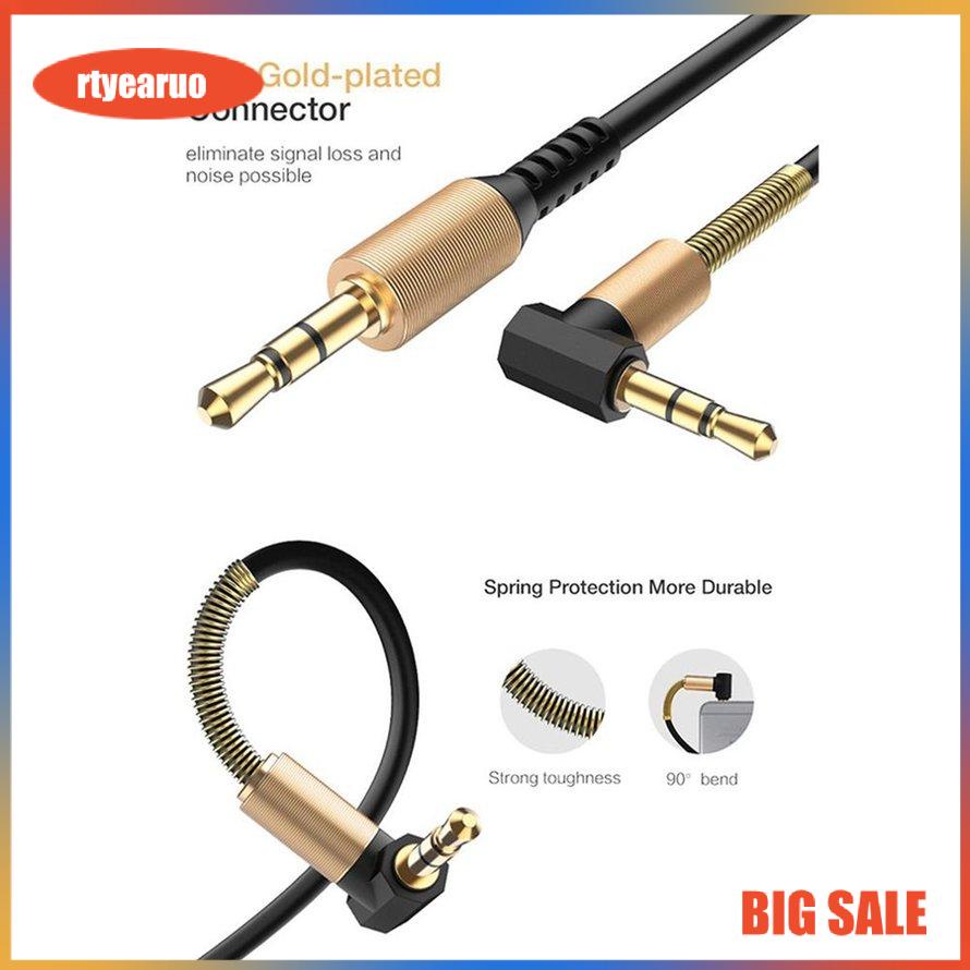 Car Audio Cable 3.5mm Male To Male Cord Aux Cable Gold-plated Connector