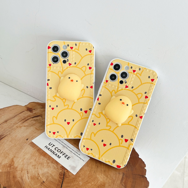 Ốp Điện Thoại Tpu Mềm Hình Gà 3d Màu Vàng Dễ Thương Bảo Vệ Toàn Diện Cho Iphone 11x12 Xs Xr 7plus | BigBuy360 - bigbuy360.vn