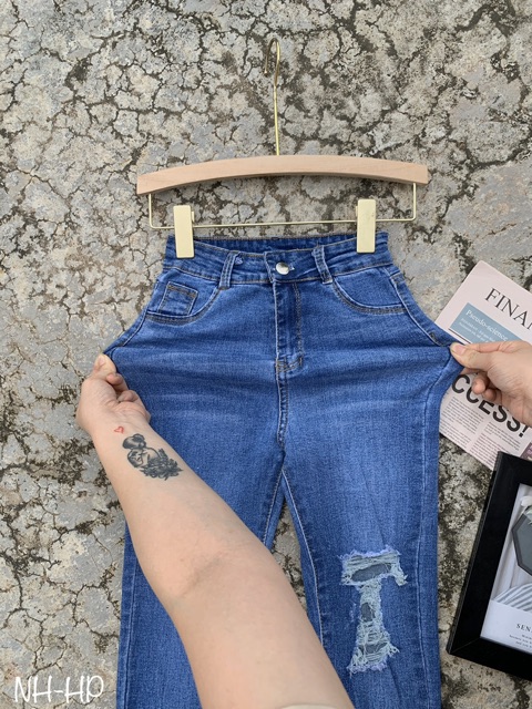 [CODE001] QUẦN BÒ JEANS ÔM GIÃN RÁCH XƯỚC GỐI