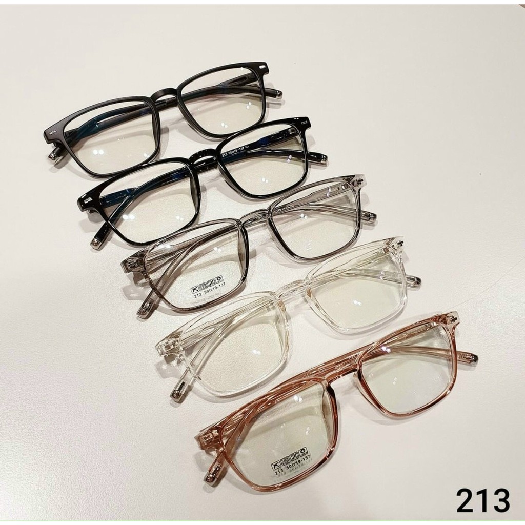 Gọng kính cận giả cận nam nữ mắt vuông gọng dẻo nhiều màu