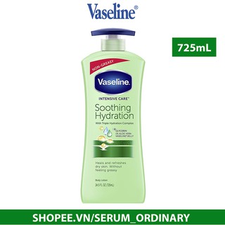 Sữa dưỡng thể Vaseline Intensive Care Soothing Hydration ( Xanh lá - 725mL )