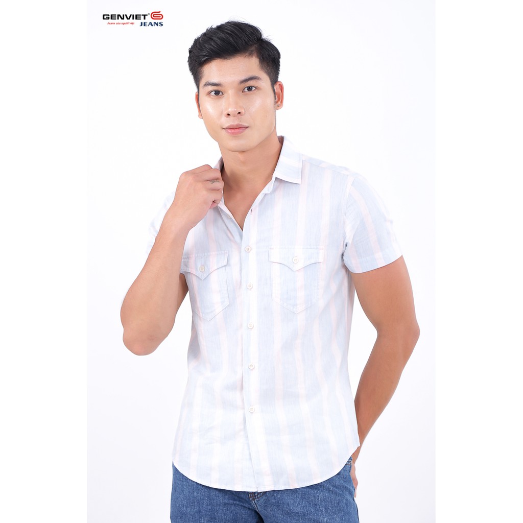 Áo sơ mi cộc tay nam T3321L416 GENVIET | BigBuy360 - bigbuy360.vn