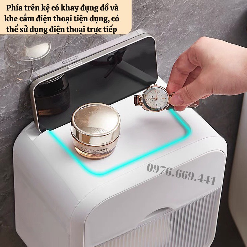 Hộp Đựng Giấy Vệ Sinh Nhà Tắm Hộp Giấy Vệ Sinh Dán Tường Thiết Bị Nhà Tắm Chống Thấm Nước Gia Dụng Thông Minh ASAKI